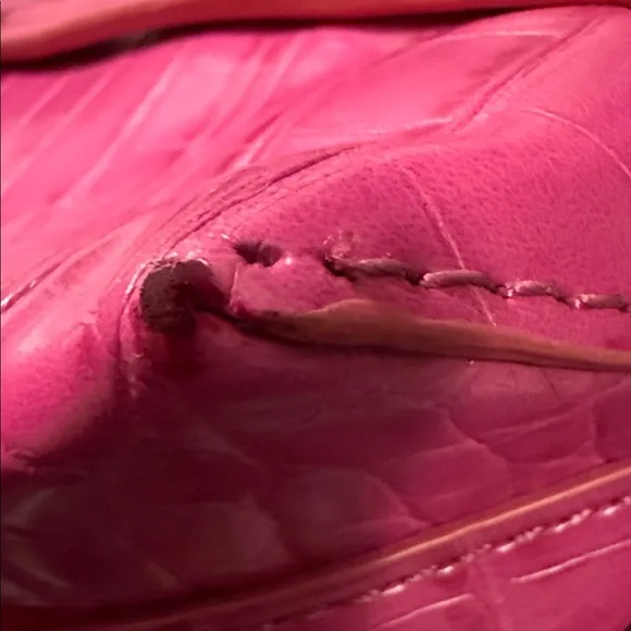 Elizabeth and James Fuchsia Croc-Embossed Tote - Picture 11 of 11